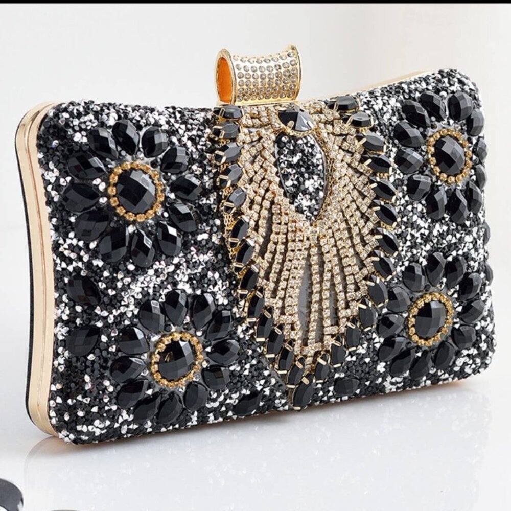 WOMEN DINNER CHAIN ONE-SHOULER DIAMOND BAG - Picture 2 of 6